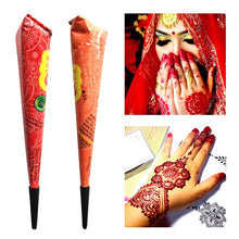 Load image into Gallery viewer, Drop Ship Indian Henna Paste Temporary Tattoo Waterproof Body Paint hena Art Cream Cone For Stencil Mehndi Body Art TSLM2