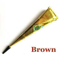 Load image into Gallery viewer, Drop Ship Indian Henna Paste Temporary Tattoo Waterproof Body Paint hena Art Cream Cone For Stencil Mehndi Body Art TSLM2