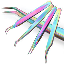 Load image into Gallery viewer, 1pcs Curved Straight Tweezers Rainbow Eyelash Extension Nails Decor Picker Dead Skin Remover Manicure Makeup Nail Tools JIFBT1-4