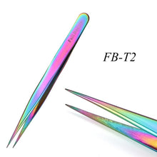 Load image into Gallery viewer, 1pcs Curved Straight Tweezers Rainbow Eyelash Extension Nails Decor Picker Dead Skin Remover Manicure Makeup Nail Tools JIFBT1-4